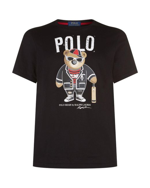 Ralph Lauren Black Gangster Bear T-shirt for men