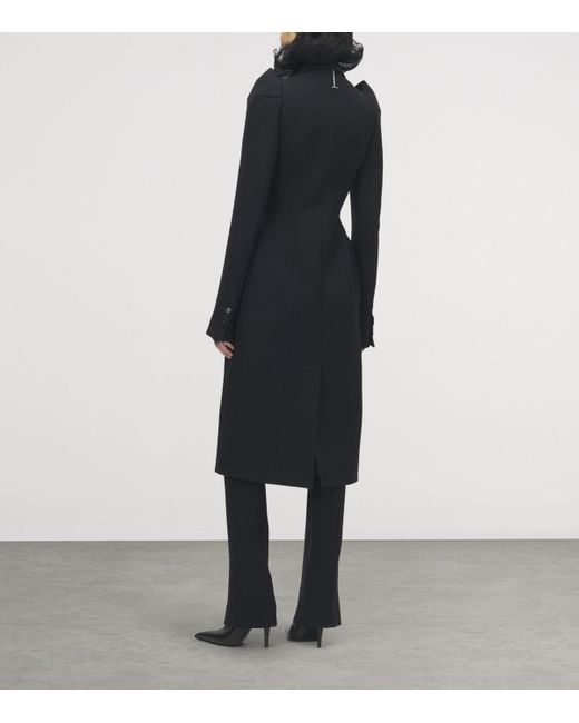 Alexander McQueen Black Wool-Blend Structured Coat