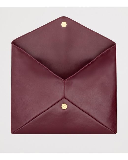 Saint Laurent Purple Large Leather Cassandre Envelope Pouch