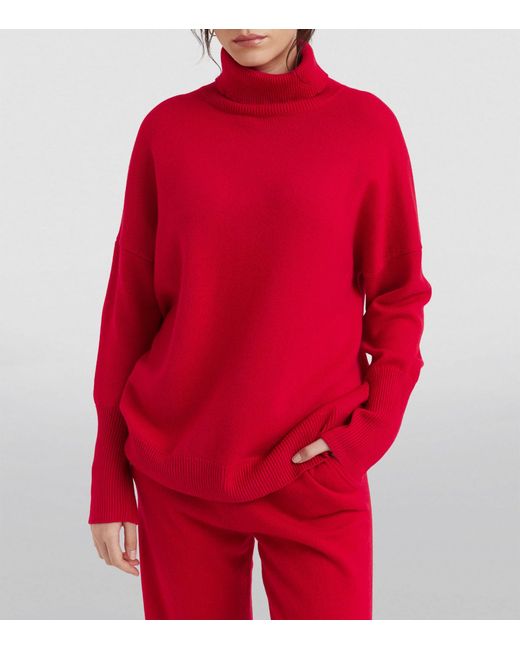 Chinti & Parker Cashmere Rollneck Sweater in Red