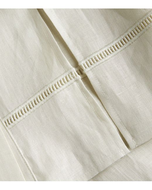 Max Mara White Linen Belted Midi Dress