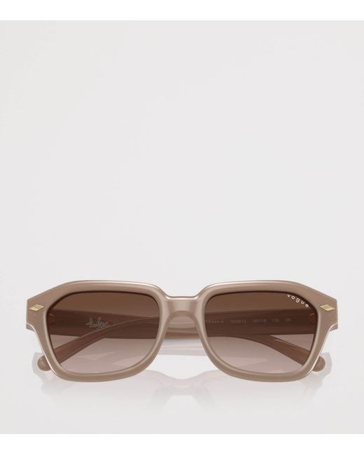 Vogue Brown Acetate Irregular Sunglasses