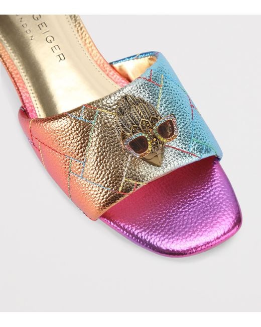 Kurt Geiger Pink Metallic Leather Kensington Sandals