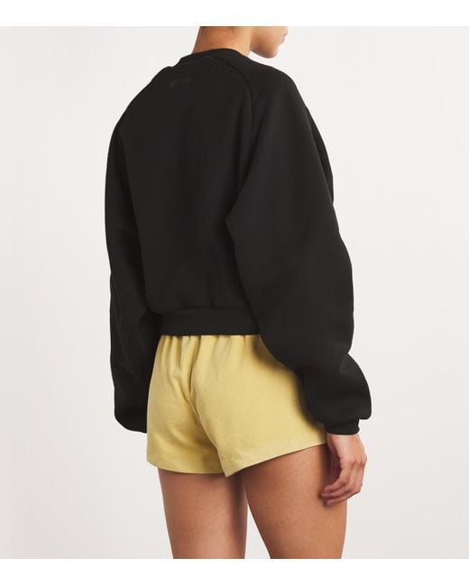 Fear Of God Black Cotton Cropped Sweatshirt