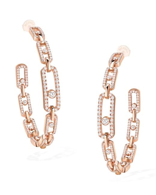 Messika Metallic Medium Move Link And Diamond Hoop Earrings