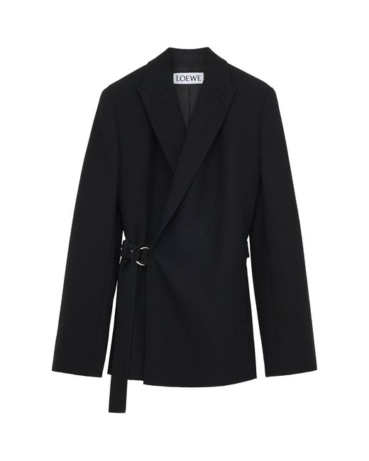 Loewe Black Wool Draped Blazer