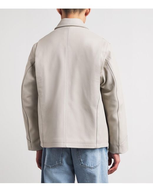 Agolde Gray Chadwick Leather Jacket for men