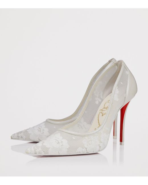 Christian Louboutin White Miss Z Lace Pumps 100