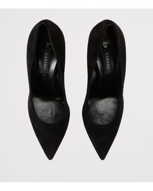 Casadei Black Suede Blade Pumps 105
