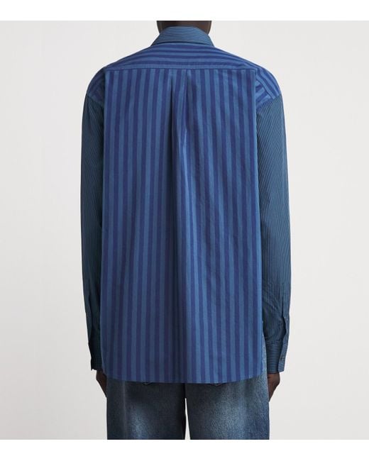 J.W. Anderson Blue Cotton Patchwork Stripe Shirt for men