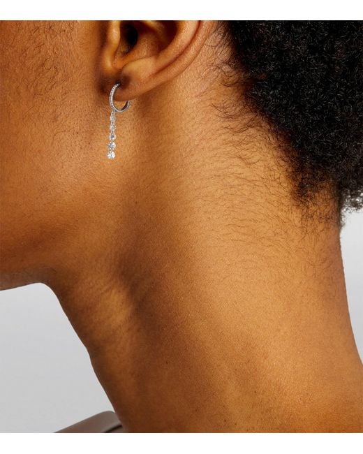 PERSÉE White And Diamond Circle Single Hoop Earring