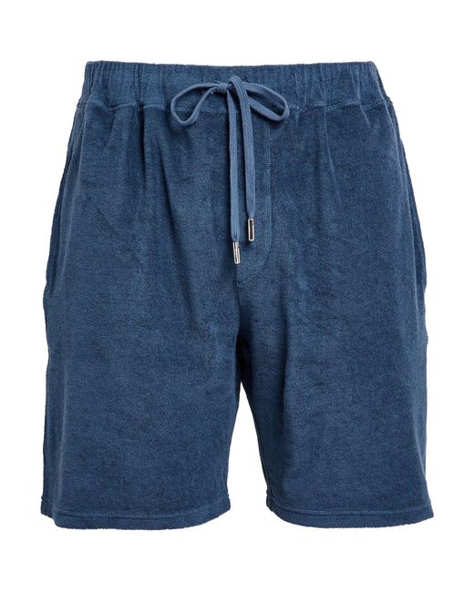 Fedeli Blue Towelling Shorts for men