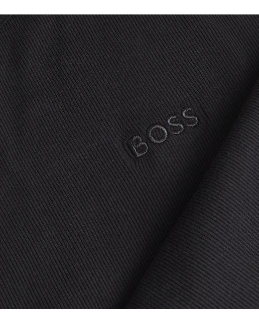 Boss Black Cotton Logo Tank Top for men