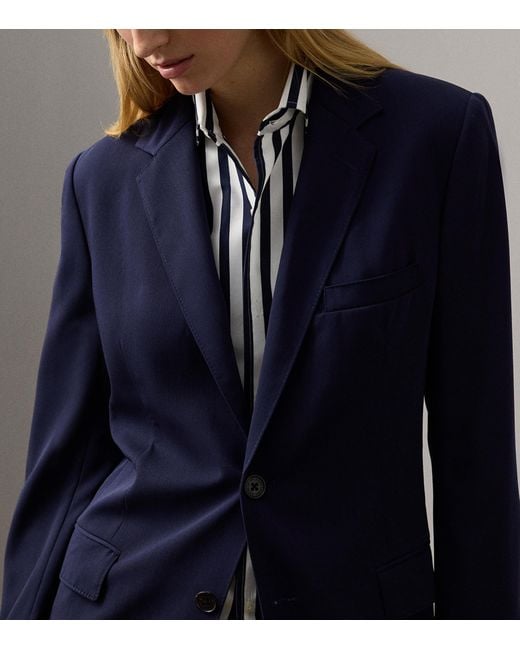 Ralph Lauren Blue Wool Marcy Blazer