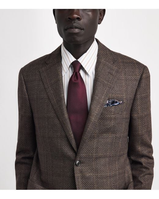 Isaia Purple Silk Seven-Fold Tie for men