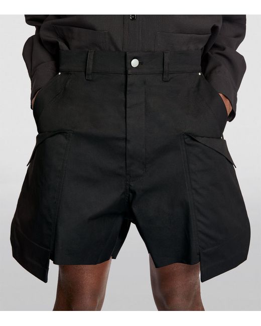 Rick Owens Black Stretch-cotton Stefan Cargo Shorts for men