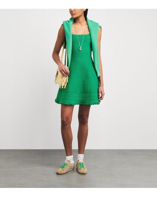 Maje Green Knitted Skater Mini Dress