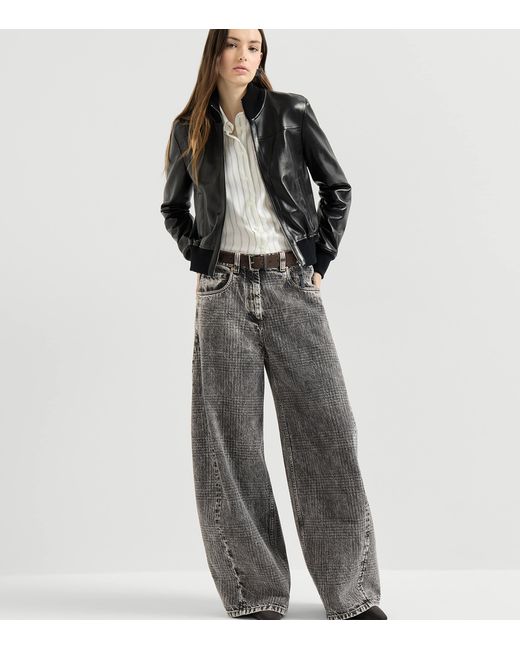 Brunello Cucinelli Gray Loose Barrel Jeans