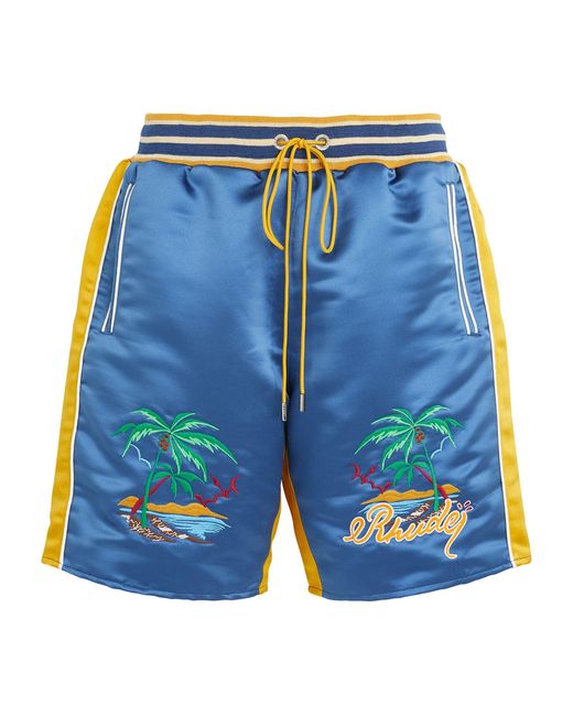 Rhude Blue Palm Eagles Souvenir Shorts for men