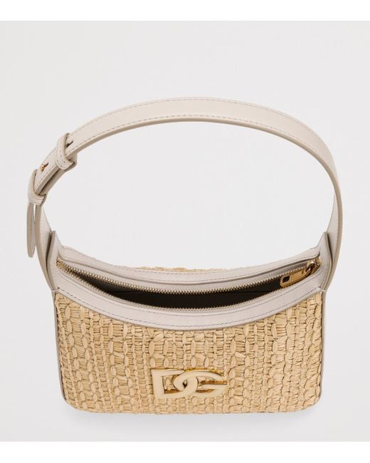 Dolce & Gabbana Metallic Raffia Shoulder Bag