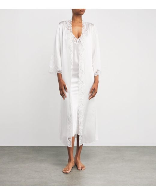 Gilda & Pearl White Silk Lace-Trim