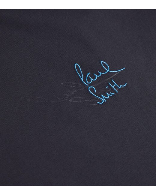 Paul Smith Blue Cotton Logo T-Shirt for men