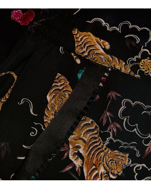Hayley Menzies Silk Tiger Pyjama Trousers in Black | Lyst