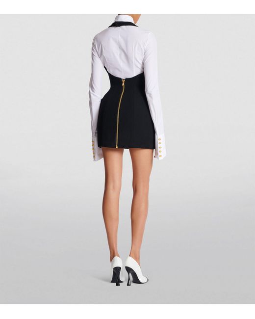 Balmain Black Wool-crepe Tulip Mini Skirt