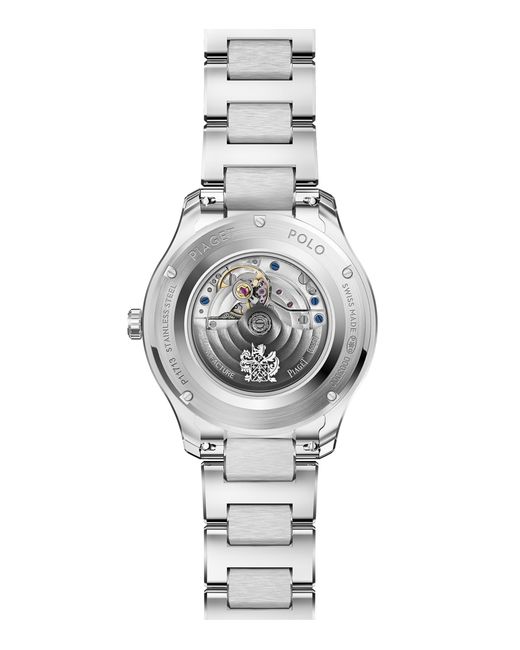 Piaget Metallic Stainless Steel And Diamond Polo Date Watch