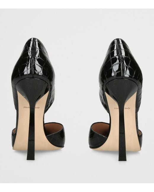 Victoria Beckham Black Patent Leather Angle D'Orsay Heeled Pumps 115