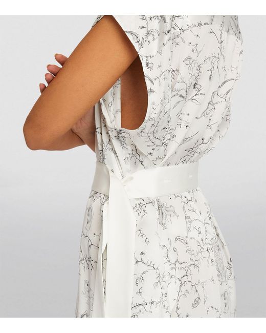 Fabiana Filippi White Silk Patterned Maxi Dress