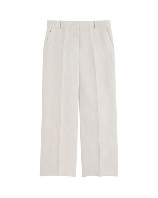 Weekend by Maxmara White Linen Wide-Leg Trousers