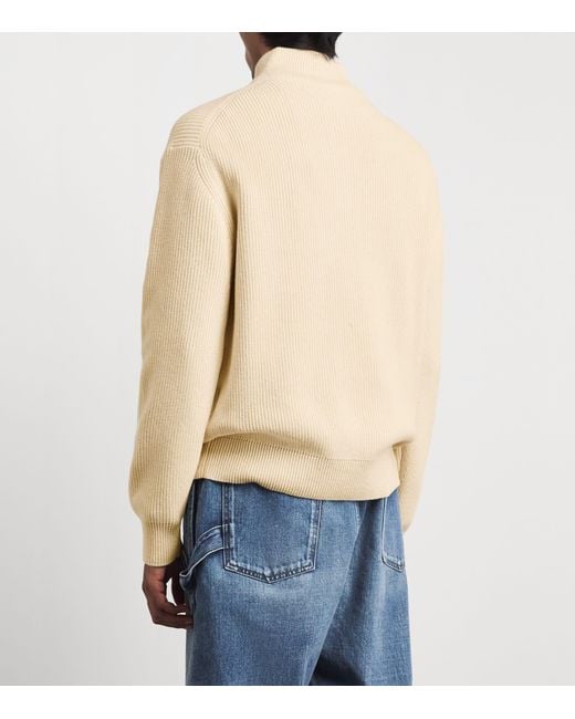 J.W. Anderson Natural Wool-Cotton Half-Zip Sweater for men
