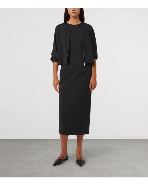 Max Mara Black Jersey Zip-Up Jacket