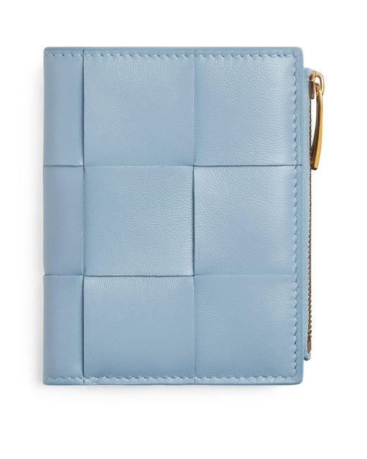 Bottega Veneta Blue Leather Cassette Bi-fold Wallet
