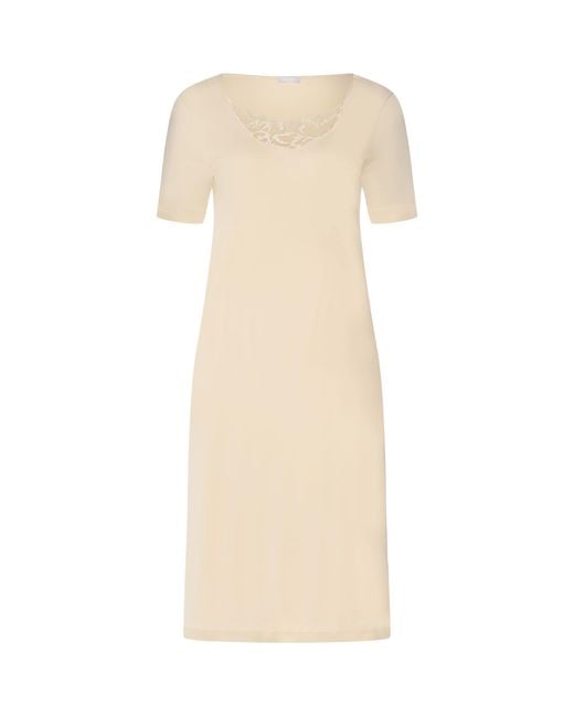 Hanro Natural Cotton Short-Sleeve Belen Nightdress