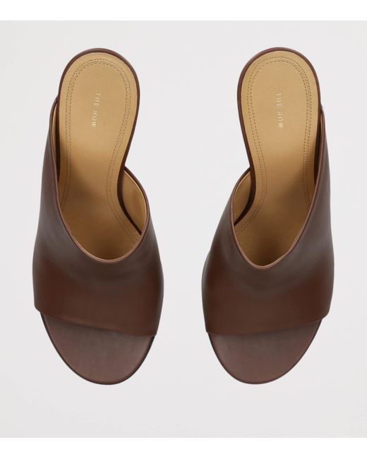 The Row Brown Signum Leather Heeled Mules