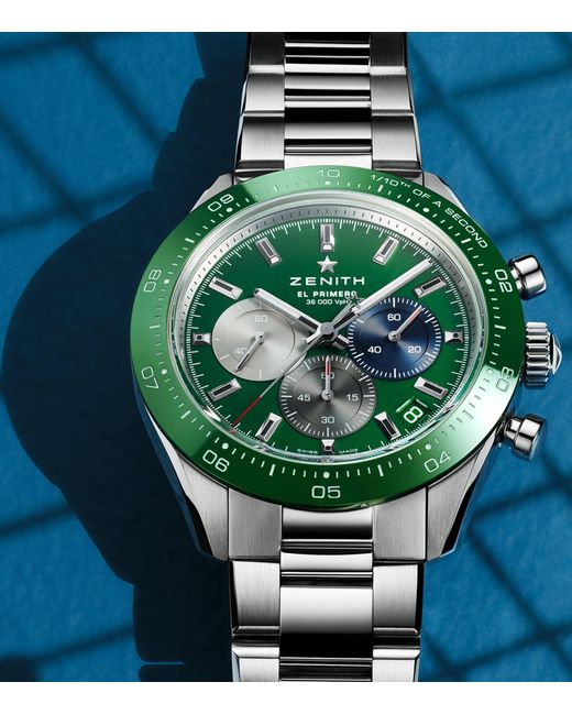 Zenith Green Stainless Steel Chronomaster Sport Watch for men