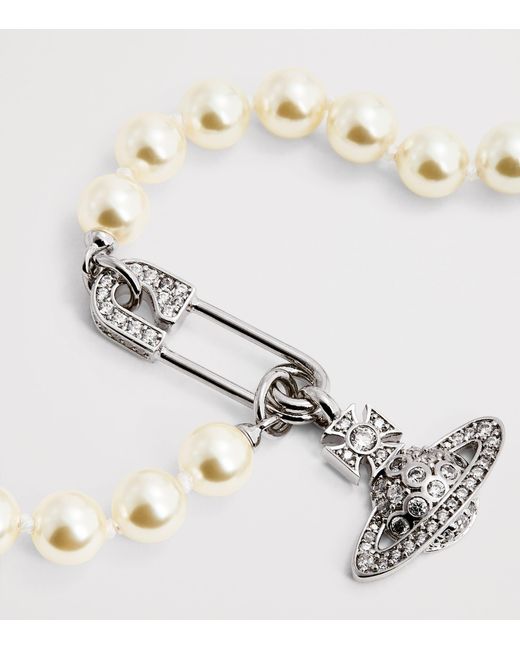 Vivienne Westwood White Orb Lucrece Bracelet for men