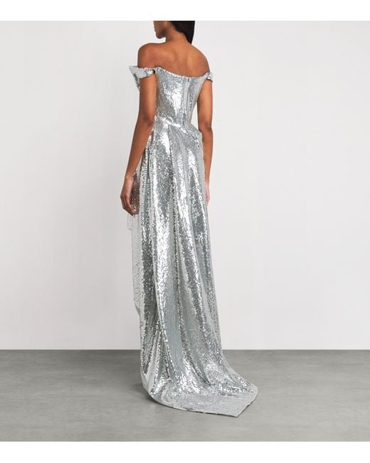 Vivienne Westwood White Sequin-Embellished Comet Gown