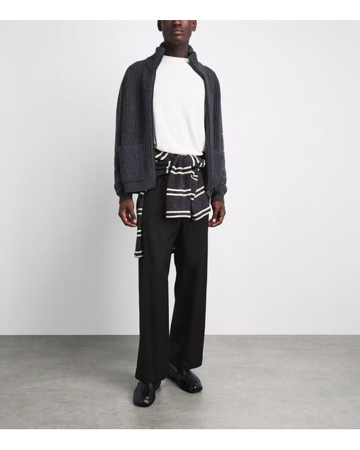 LE17SEPTEMBRE Black Wool-Blend Drawstring Trousers for men