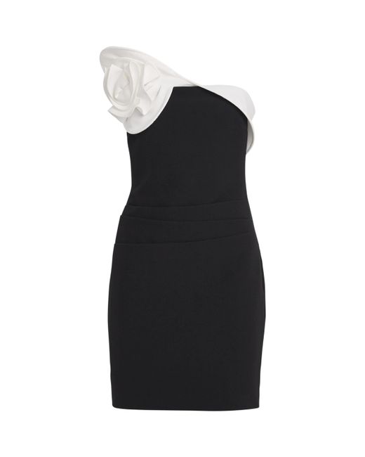 Roland Mouret Black Crepe Flower Mini Dress
