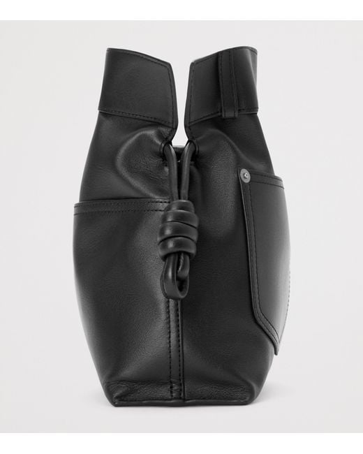 Loewe Black Leather Jean-Detail Flamenco Clutch Bag