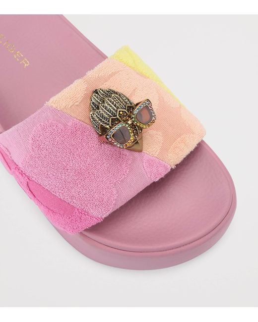 Kurt Geiger Pink Meena Eagle Platform Slides