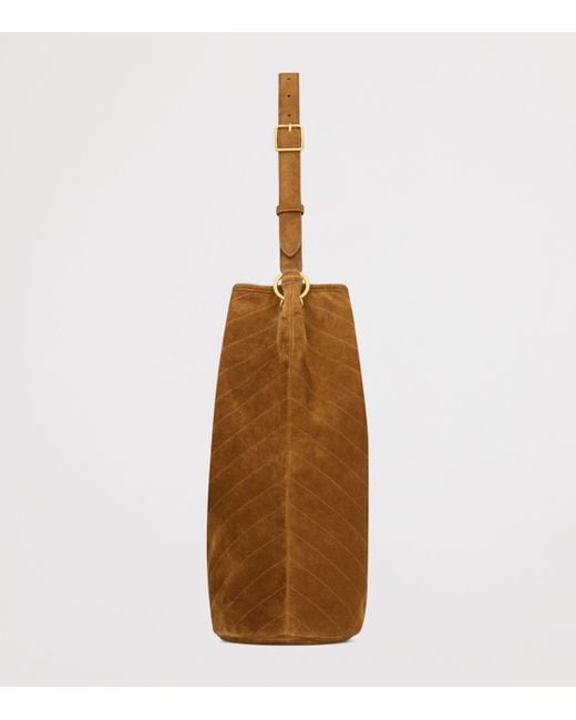 Saint Laurent Brown Suede Niki Bucket Bag