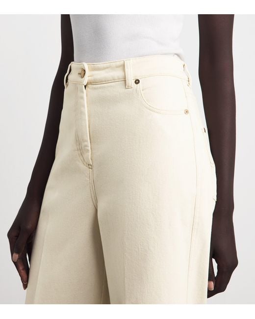Agnona White Cotton-Cashmere Straight Jeans
