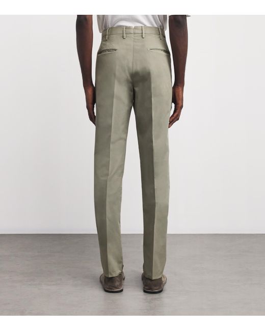 Slowear Gray Cotton Royal Batavia Slim Chinos for men