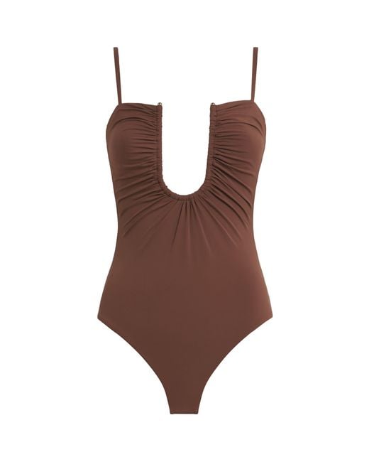 Christopher Esber Brown Arched Swimsuit