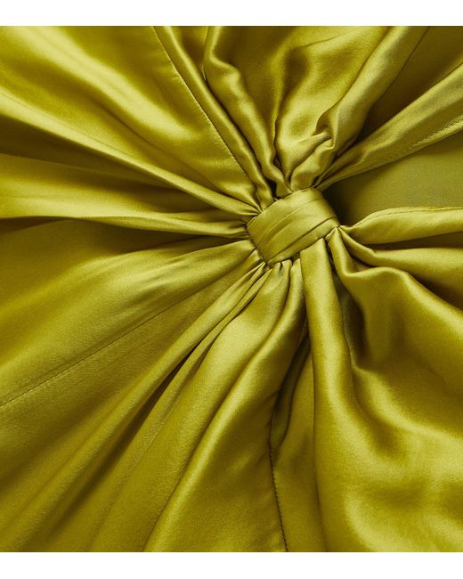 ‎Taller Marmo Green Silk Azores Kaftan Maxi Dress