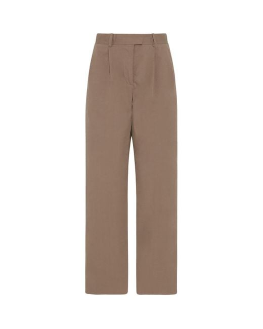 The Row Brown Alfidis Cotton Trousers